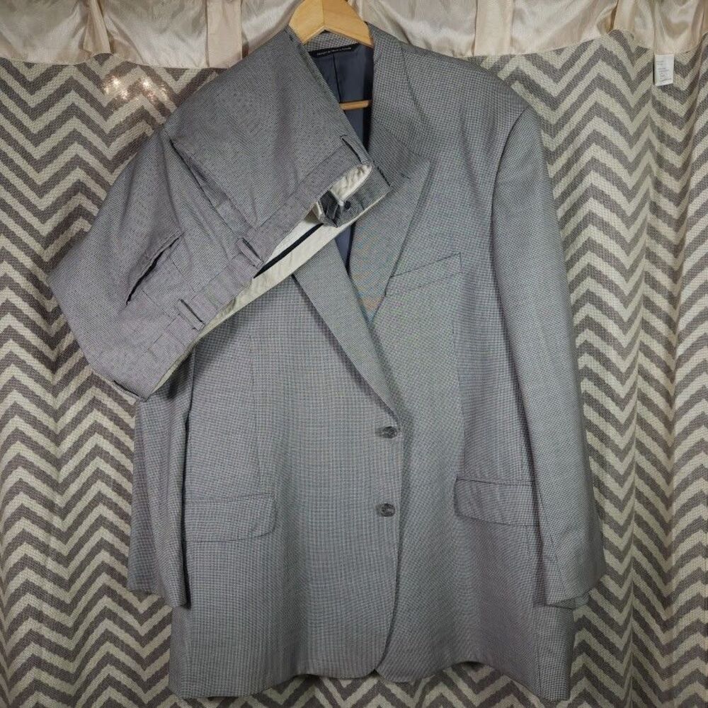Coppley 1883 Reda Suit Houndstooth Super 110s Wool Blazer 52W Pants 46